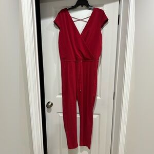 Very J Deep Red Women's Jumpsuit